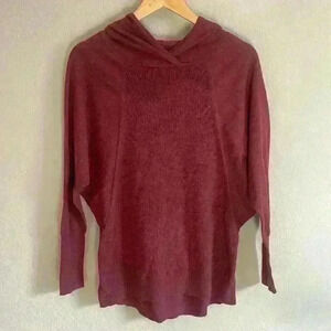 Cynthia Rowley Active Soft Marroon Hooded Sweater Women's Size Large